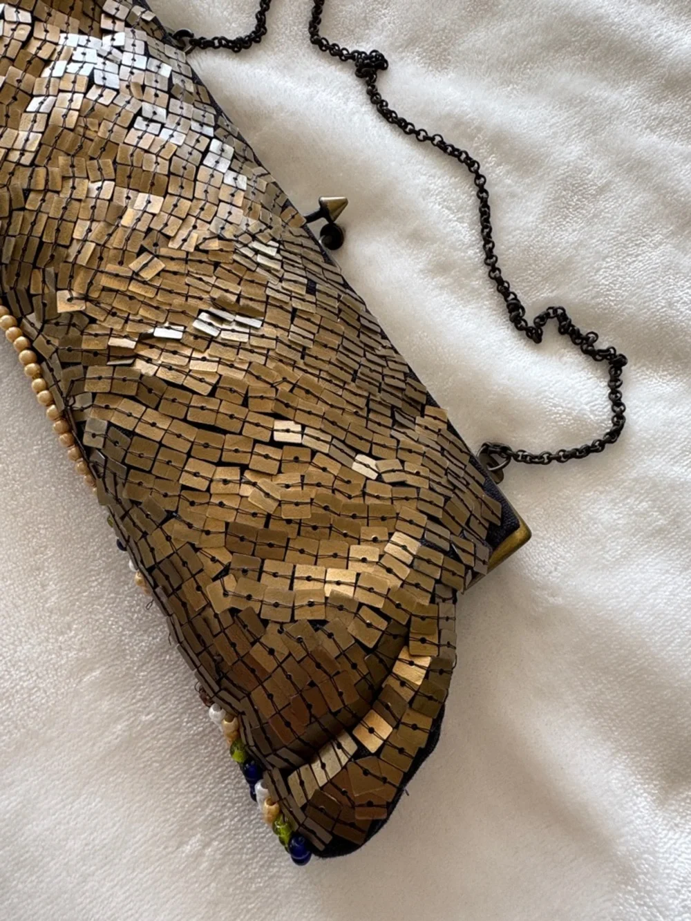 ARDEN B. Beaded Evening Clutch Bag in Copper/Gold and Multicolor